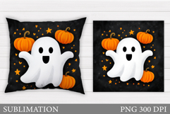 Cute Ghost Pillow Design. Cute Ghost Sublimation Product Image 1