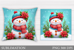 Christmas Snowman Pillow. Christmas Pillow Design Product Image 1