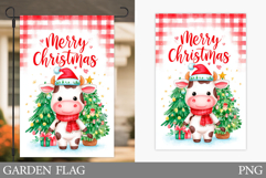 Christmas Cow Garden Flag. Christmas Garden Flag Sublimation Product Image 1