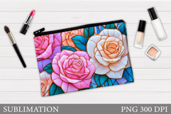 Roses Cosmetics Bag Design. Roses Sublimation Product Image 1