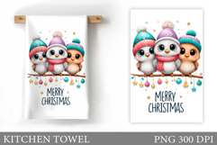 Christmas Bird Kitchen Towel. Christmas Kitchen Towel Design Product Image 1