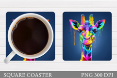 Giraffe Coaster Design. Cute Giraffe Sublimation Product Image 1