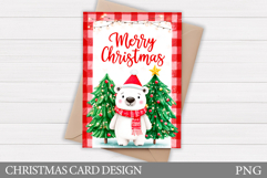 Christmas Bear Card Design. Christmas Card Printable Product Image 1