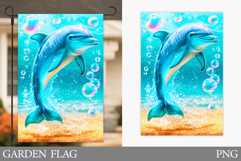 Dolphin Garden Flag Design. Dolphin Sublimation Product Image 1