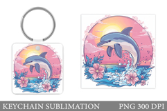 Cute Dolphin Keychain Design. Dolphin Sublimation Product Image 1