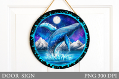 Whale Door Sign Sublimation. Sea Door Sign Design Product Image 1