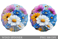 Wildflowers Wind Spinner. Floral Wind Spinner Sublimation Product Image 1