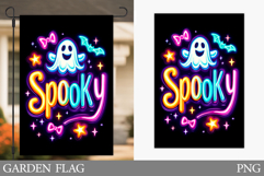 Spooky Garden Flag Sublimation. Halloween Garden Flag Design Product Image 1