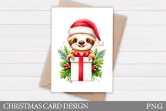 Christmas Card Design. Christmas Sloth Card Printable Product Image 1