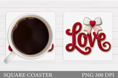 Love Coaster Sublimation. Valentines Coaster Design Product Image 1