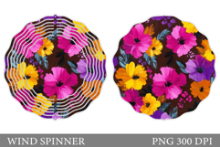 Floral Wind Spinner Sublimation. Flowers Wind Spinner Design Product Image 1