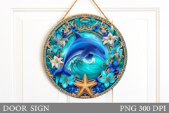 Dolphin Door Sign Sublimation. Sea Door Sign Design Product Image 1