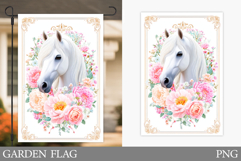 Horse Garden Flag Design. Horse Sublimation Product Image 1