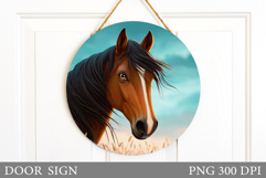 Horse Door Sign Design. Horse Sublimation Product Image 1
