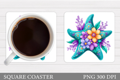 Starfish Coaster Design. Starfish Sublimation Product Image 1