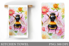Bee Kitchen Towel Design. Bee Sublimation Product Image 1