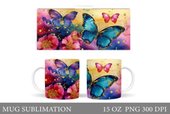 Butterfly Mug Design. Butterfliy Mug Sublimation Product Image 1
