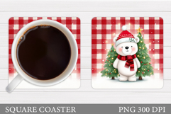 Christmas Bear Coaster Design. Christmas Coaster Sublimation Product Image 1