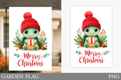 Christmas Turtle Garden Flag. Christmas Garden Flag Design Product Image 1
