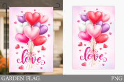 Valentine Garden Flag Design. Love Garden Flag Sublimation Product Image 1