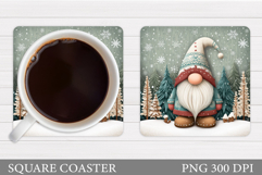 Christmas Gnome Coaster. Christmas Coaster Sublimation Product Image 1