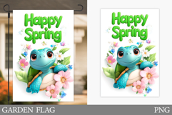 Spring Turtle Garden Flag. Spring Garden Flag Sublimation Product Image 1