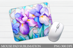 Irises Mouse Pad Sublimation. Flowers Mouse Pad Design Product Image 1