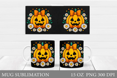Halloween Mug Sublimation. Halloween Pumpkin Mug Design Product Image 1
