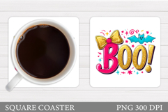Boo Coaster Design. Halloween Sublimation Product Image 1