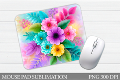 Floral Mouse Pad Sublimation. Flowers Mouse Pad Design Product Image 1