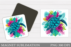 Sea Turtle Magnet Design. Sea Turtle Magnet Sublimation Product Image 1