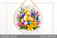 Easter Duck Door Sign Design. Easter Door Sign Sublimation Product Image 1