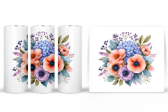 Floral Tumbler Design. Flowers Tumbler Sublimation Product Image 2