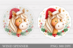 Christmas Horse Wind Spinner. Christmas Wind Spinner Design Product Image 1