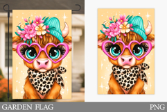 Cute Cow Garden Flag Design. Cute Cow Sublimation Product Image 1