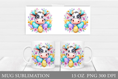 Easter Cow Mug Sublimation. Easter Mug Design Product Image 1