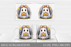 Cute Ghost Mug Design. Halloween Mug Sublimation Product Image 1
