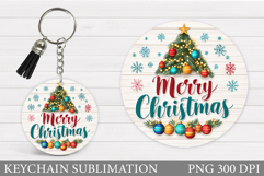 Merry Christmas Keychain. Christmas Keychain Sublimation Product Image 1