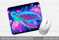 Turtle Mouse Pad Design. Sea Turtle Mouse Pad Sublimation Product Image 1