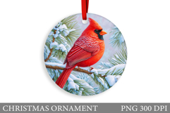 Cardinal Christmas Ornament. Christmas Bird Sublimation Product Image 1
