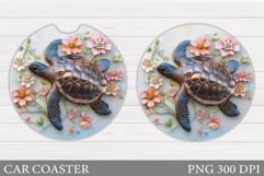 3D Turtle Car Coaster Design. Turtle Car Coaster Sublimation Product Image 1