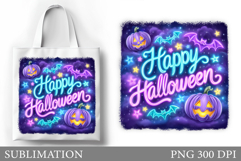 Halloween Pumpkin Sublimation. Cute Pumpkin Tote Bag Design Product Image 1