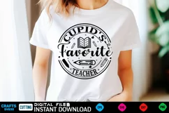 Cupid's Favorite Teacher Valentine SVG Valentine T-shirt Product Image 2