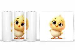 Cute Chick Tumbler Design. Spring Tumbler Sublimation Product Image 2