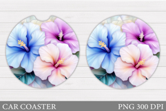 Flowers Car Coaster Design. Flowers Car Coaster Sublimation Product Image 1