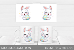 Easter Bunny Mug Design. Bunny Easter Mug Wrap Sublimation Product Image 1