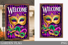 Mardi Gras Garden Flag Design. Mardi Gras Sublimation Product Image 1