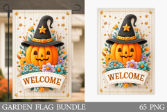 Pumpkin Garden Flag Sublimation. Halloween Garden Flag Product Image 1