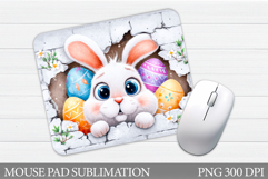 Easter Bunny Mouse Pad. Spring Bunny Mouse Pad Design Product Image 1