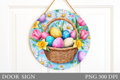 Easter Door Sign Sublimation. Easter Eggs Door Sign Design Product Image 1